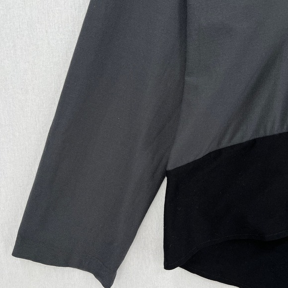 EILEEN FISHER Jacket Womens Large Gray Black Lightweight Washable Stretch Crepe - Picture 9 of 15